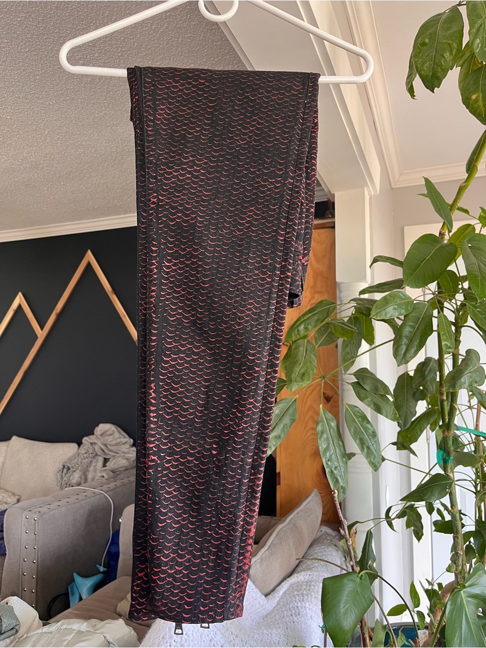 Black Jeans with red scale Print